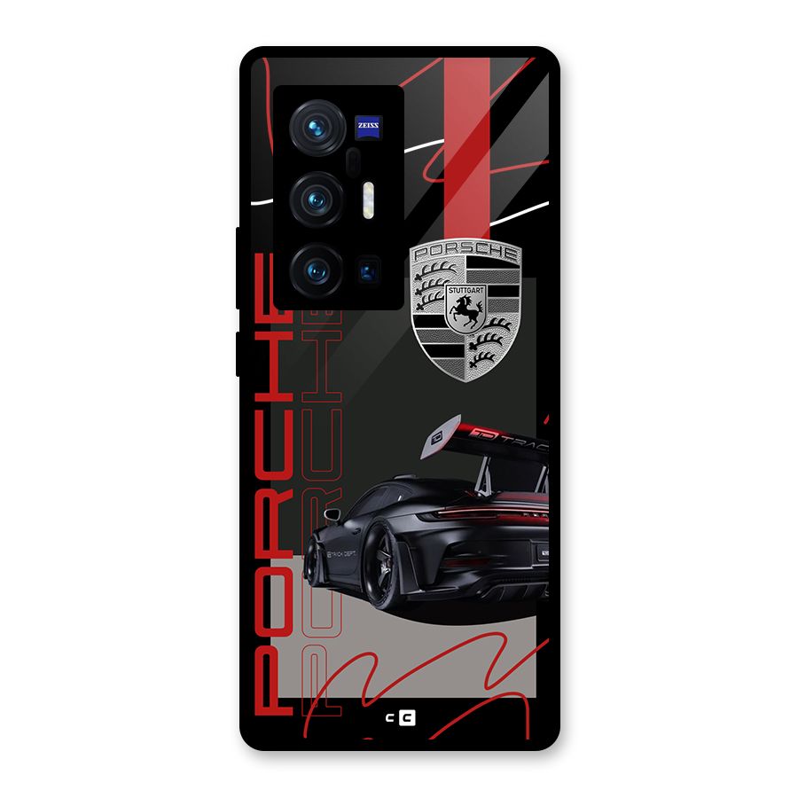 Classy Black Supercar Glass Back Case for Vivo X70 Pro Plus