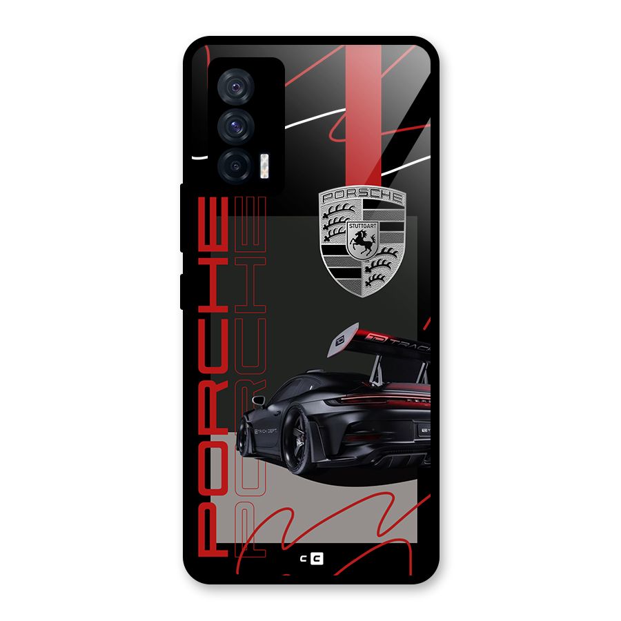 Classy Black Supercar Glass Back Case for Vivo iQOO 7 5G