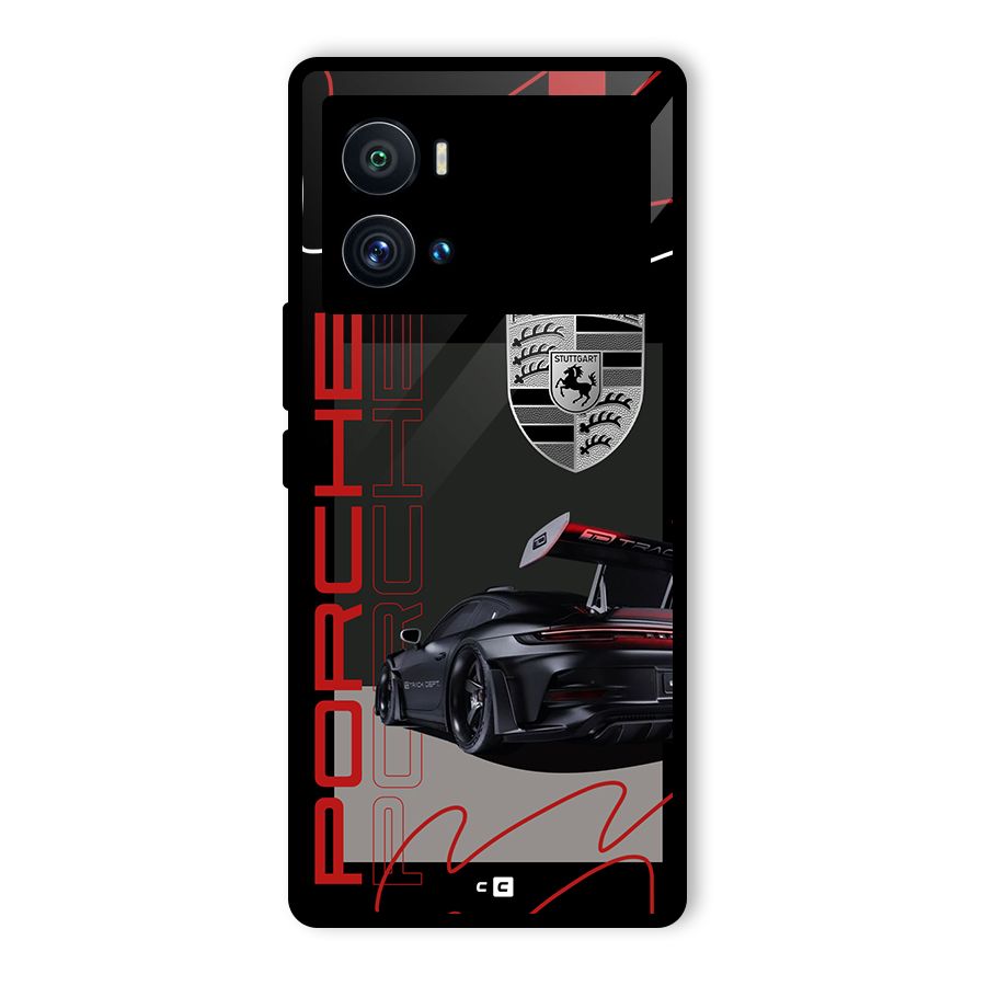 Classy Black Supercar Glass Back Case for Vivo iQOO 9 Pro