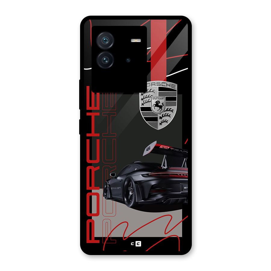 Classy Black Supercar Glass Back Case for Vivo iQOO Neo 6 5G