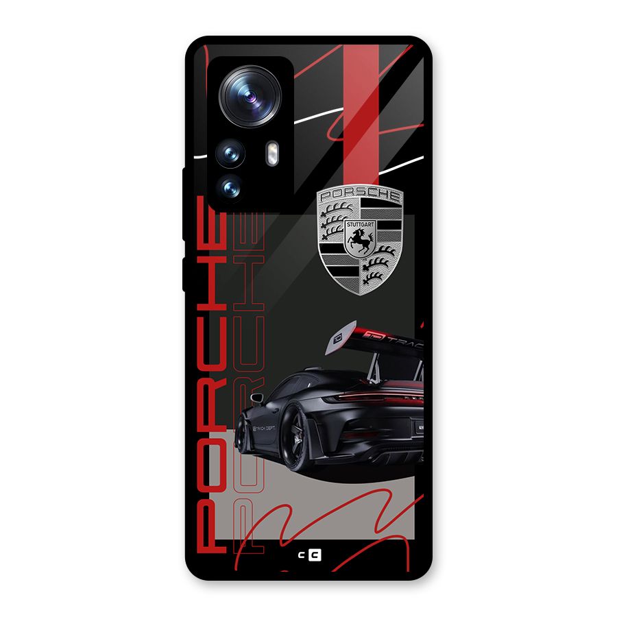 Classy Black Supercar Glass Back Case for Xiaomi 12 Pro