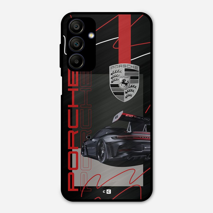 Classy Black Supercar Metal Back Case for Galaxy A15 5G