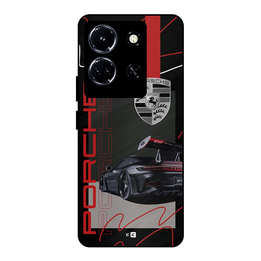 Classy Black Supercar Metal Back Case for Infinix Note 30 5G