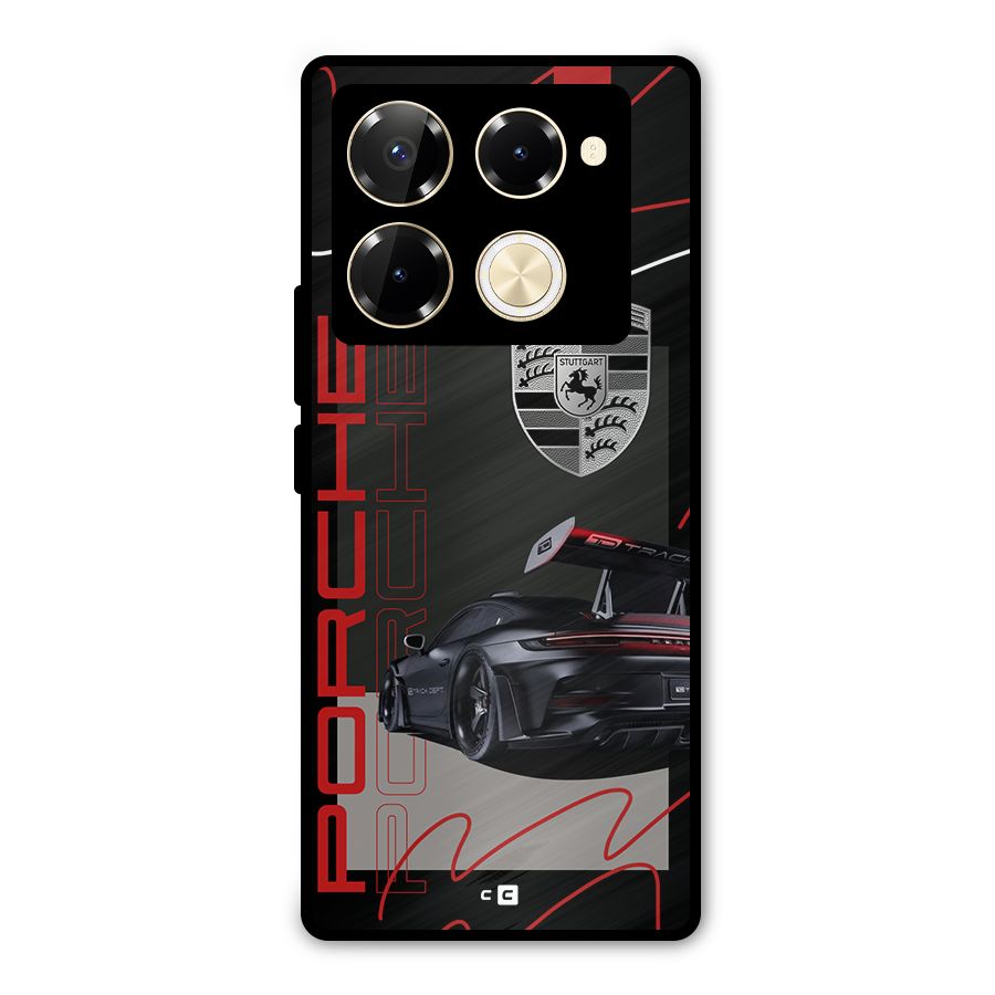 Classy Black Supercar Metal Back Case for Infinix Note 40 Pro Plus