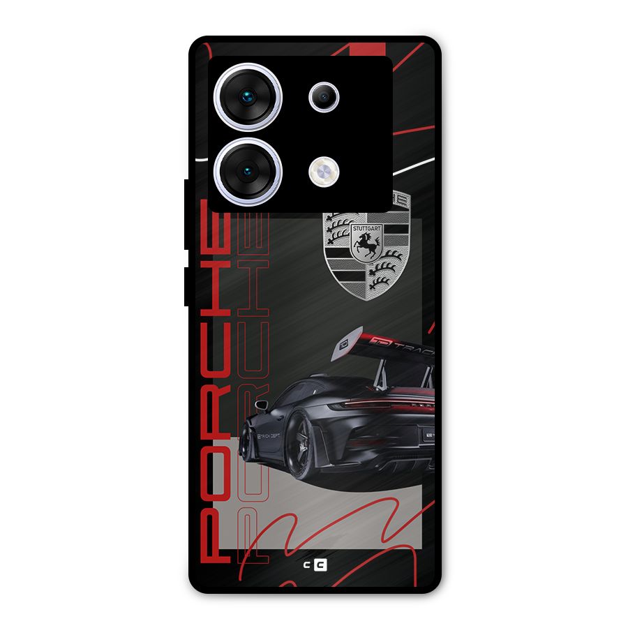 Classy Black Supercar Metal Back Case for Infinix Zero 30 5G