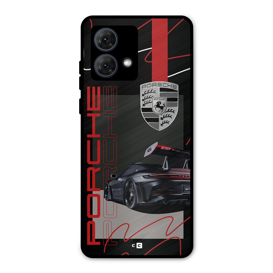 Classy Black Supercar Metal Back Case for Moto G84