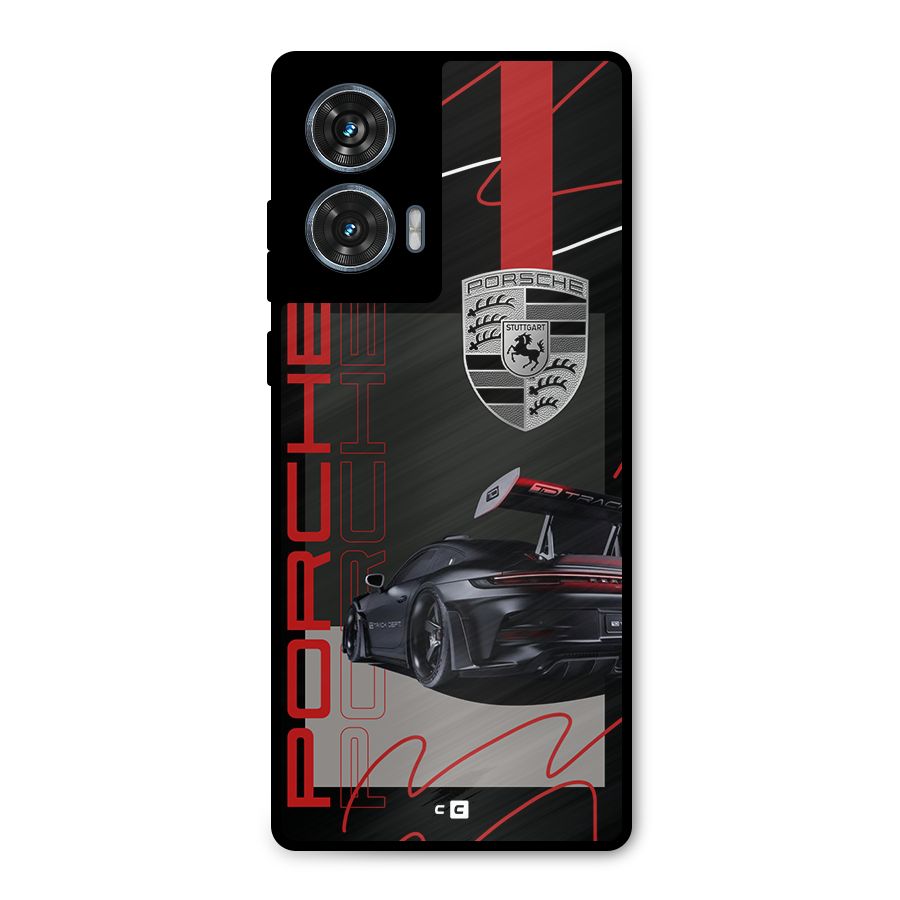 Classy Black Supercar Metal Back Case for Motorola Edge 50 Fusion