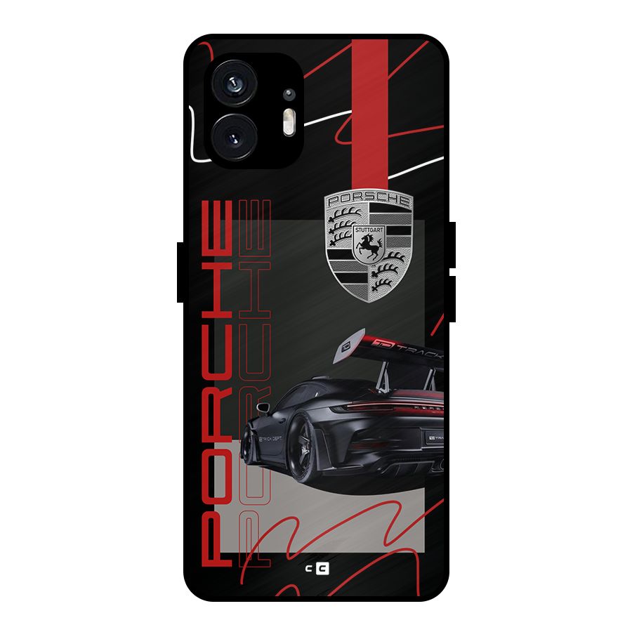 Classy Black Supercar Metal Back Case for Nothing Phone 2