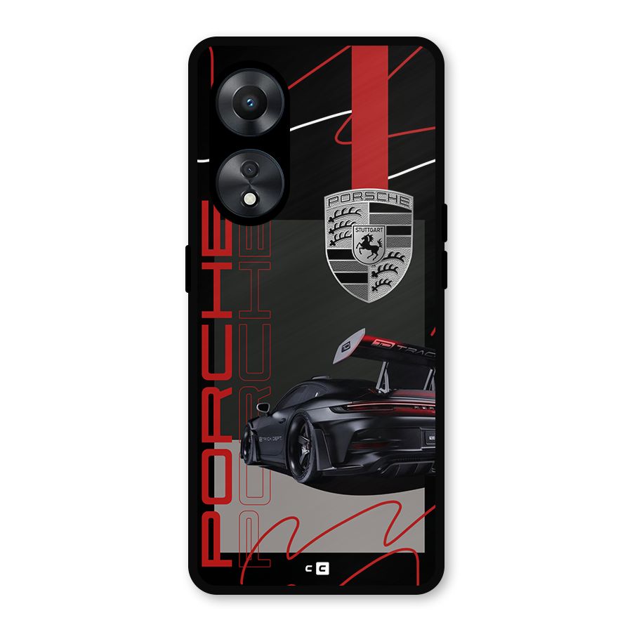 Classy Black Supercar Metal Back Case for Oppo A78