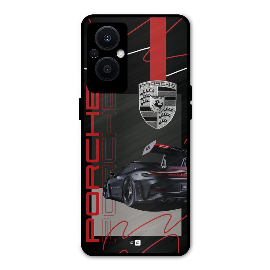Classy Black Supercar Metal Back Case for Oppo F21 Pro 5G
