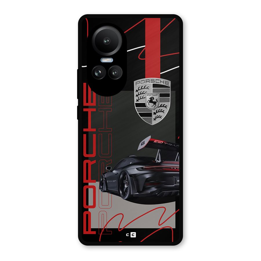 Classy Black Supercar Metal Back Case for Oppo Reno10