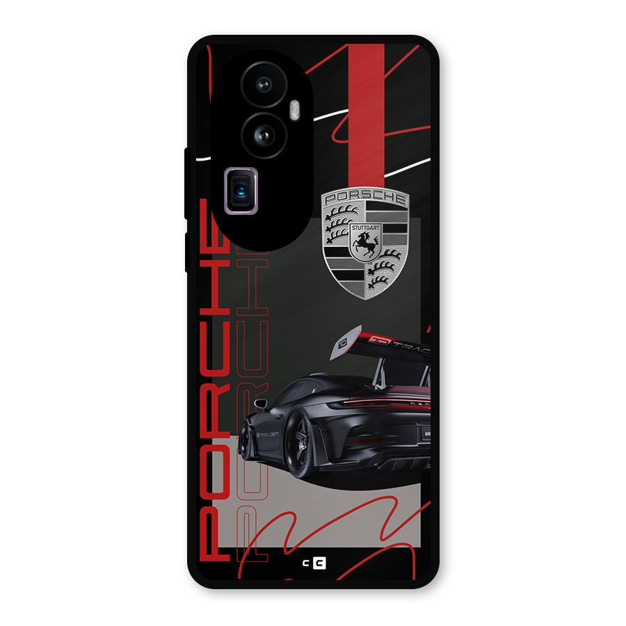 Classy Black Supercar Metal Back Case for Oppo Reno10 Pro Plus