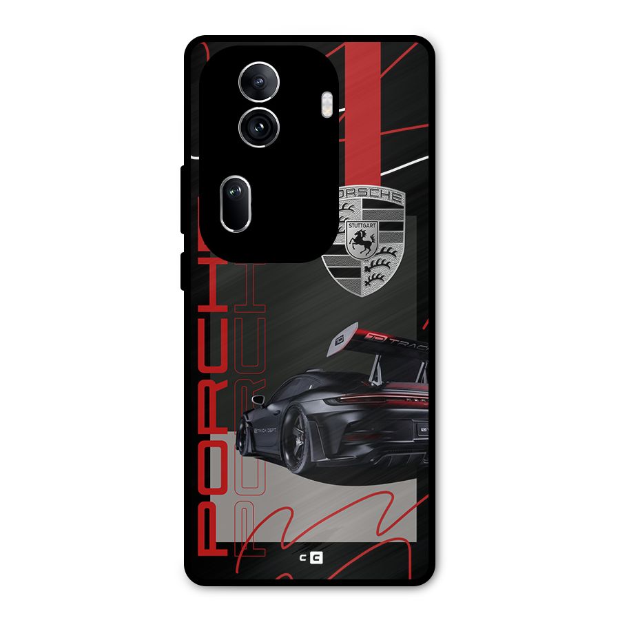 Classy Black Supercar Metal Back Case for Oppo Reno11 Pro 5G