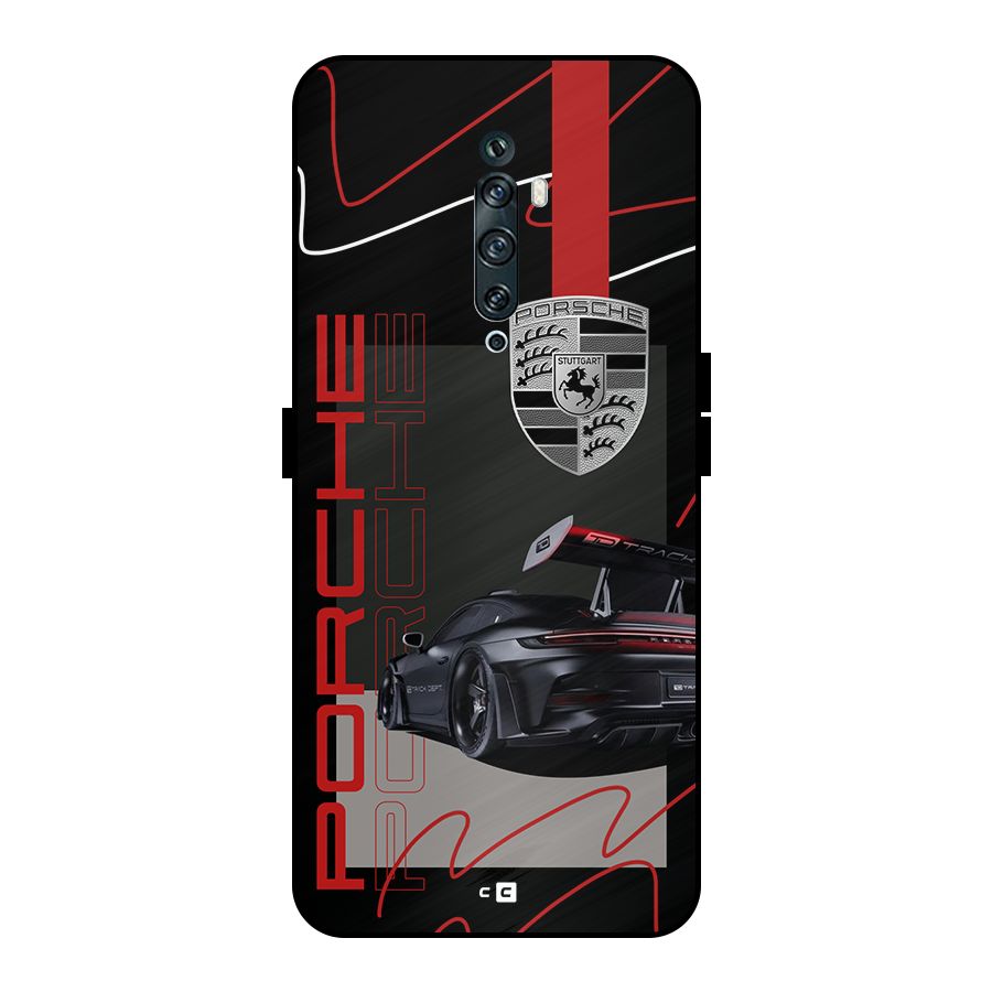 Classy Black Supercar Metal Back Case for Oppo Reno2 Z