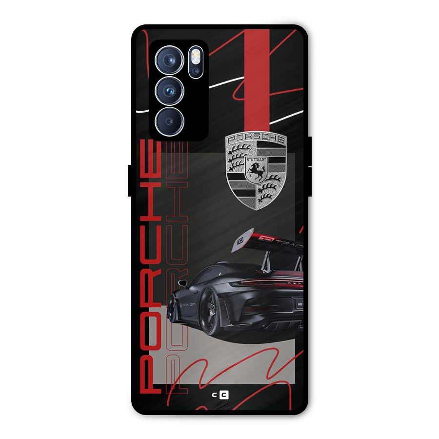 Classy Black Supercar Metal Back Case for Oppo Reno6 Pro 5G