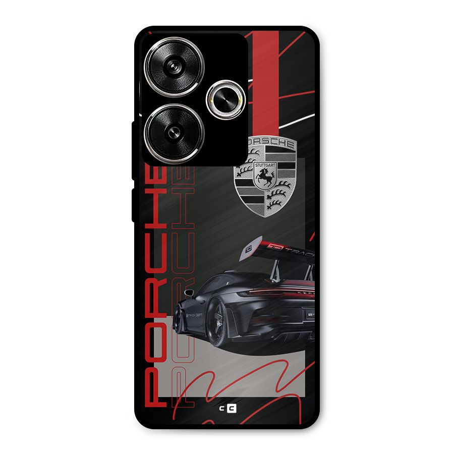 Classy Black Supercar Metal Back Case for Poco F6