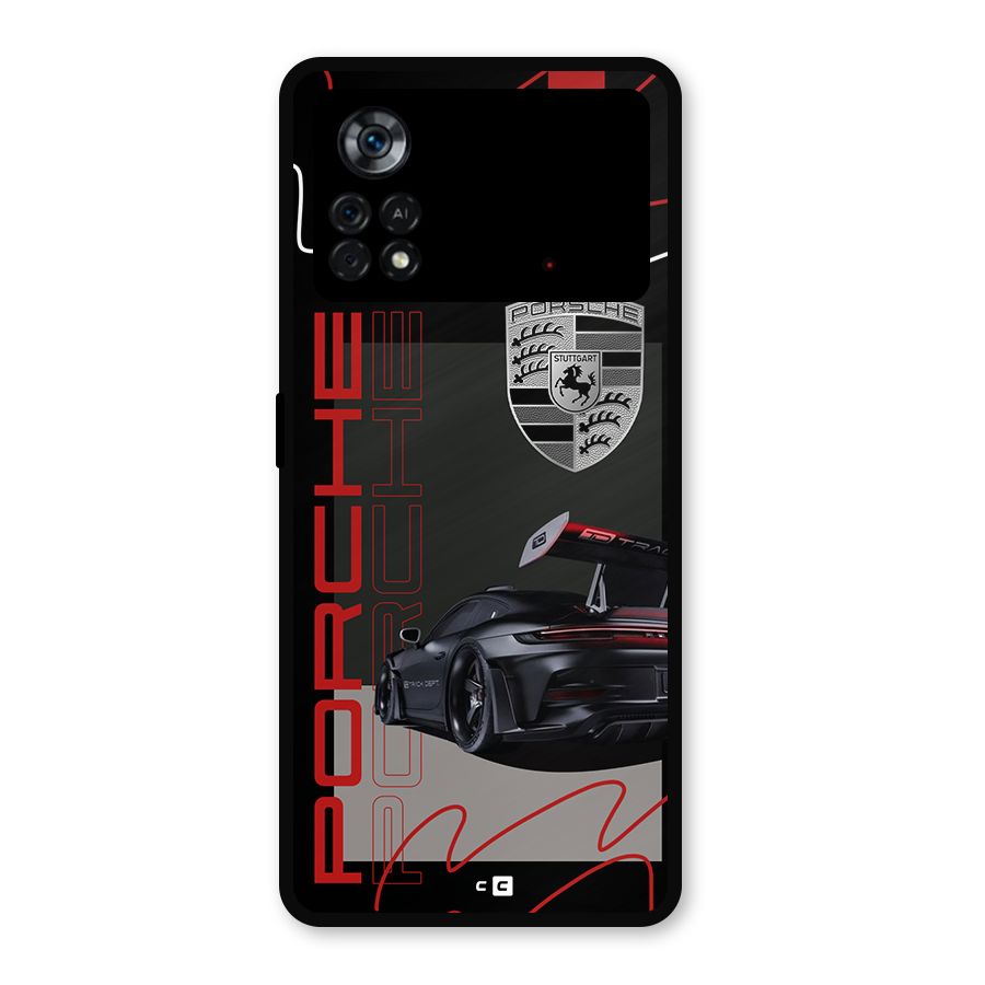 Classy Black Supercar Metal Back Case for Poco X4 Pro 5G
