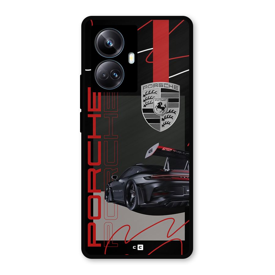 Classy Black Supercar Metal Back Case for Realme 10 Pro Plus