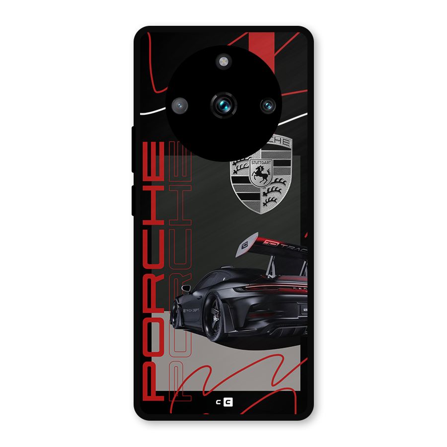 Classy Black Supercar Metal Back Case for Realme 11 Pro Plus