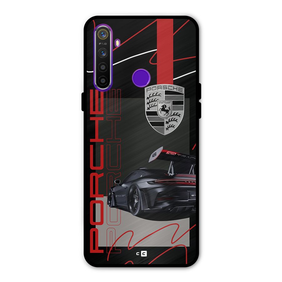 Classy Black Supercar Metal Back Case for Realme 5
