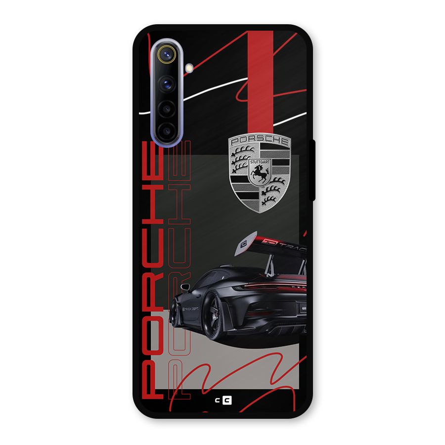 Classy Black Supercar Metal Back Case for Realme 6i