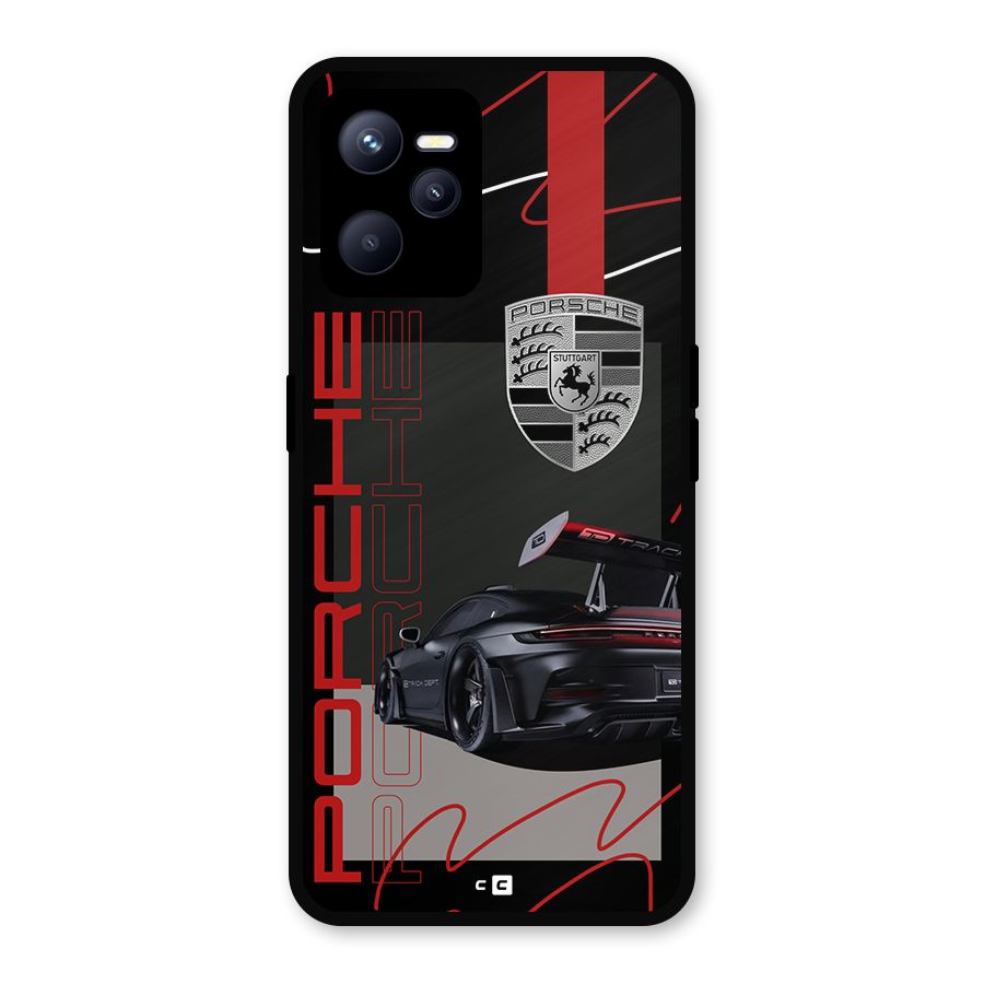 Classy Black Supercar Metal Back Case for Realme C35