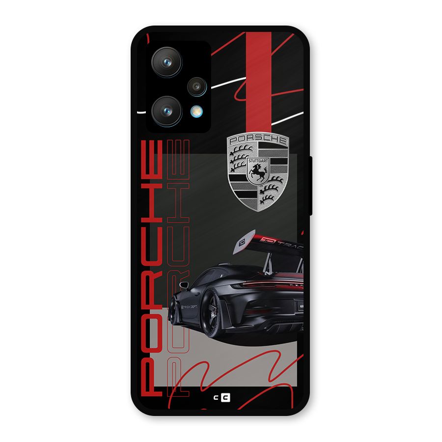 Classy Black Supercar Metal Back Case for Realme Narzo 50 Pro