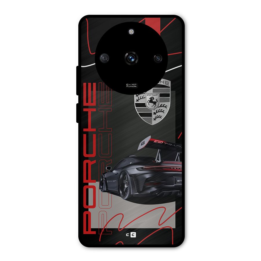 Classy Black Supercar Metal Back Case for Realme Narzo 60 5G