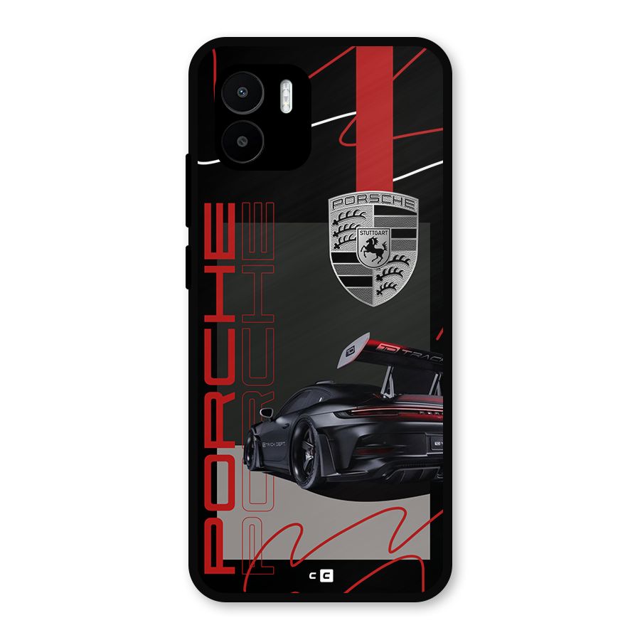 Classy Black Supercar Metal Back Case for Redmi A1