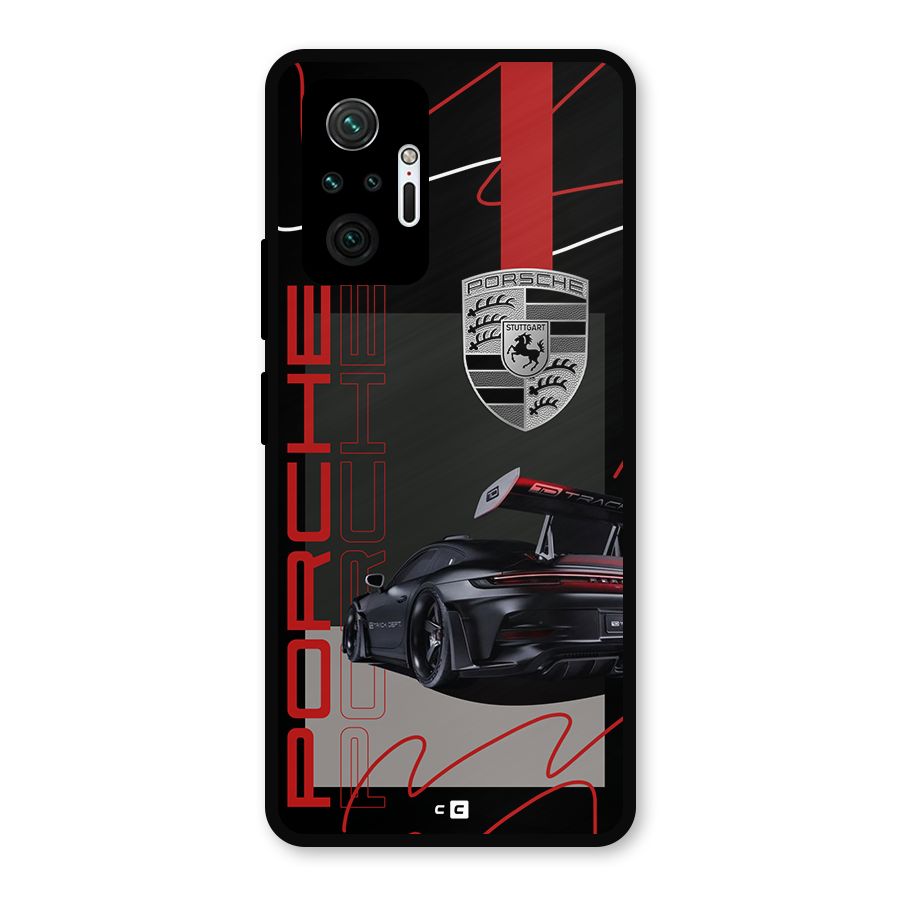 Classy Black Supercar Metal Back Case for Redmi Note 10 Pro