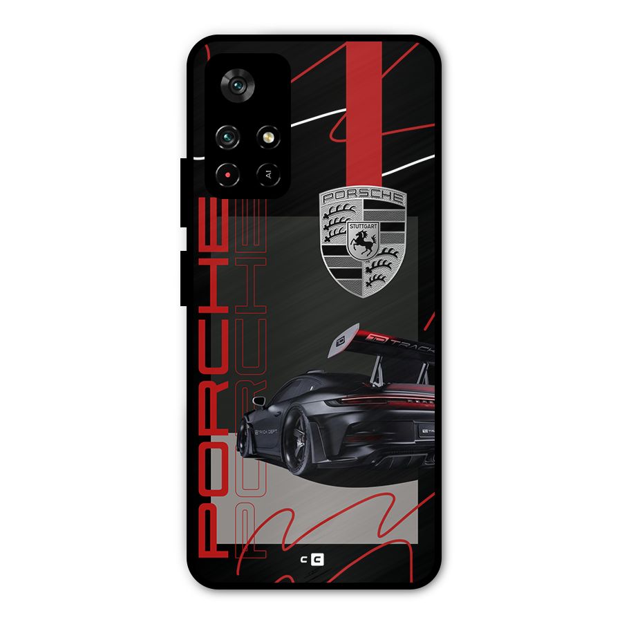 Classy Black Supercar Metal Back Case for Redmi Note 11T 5G