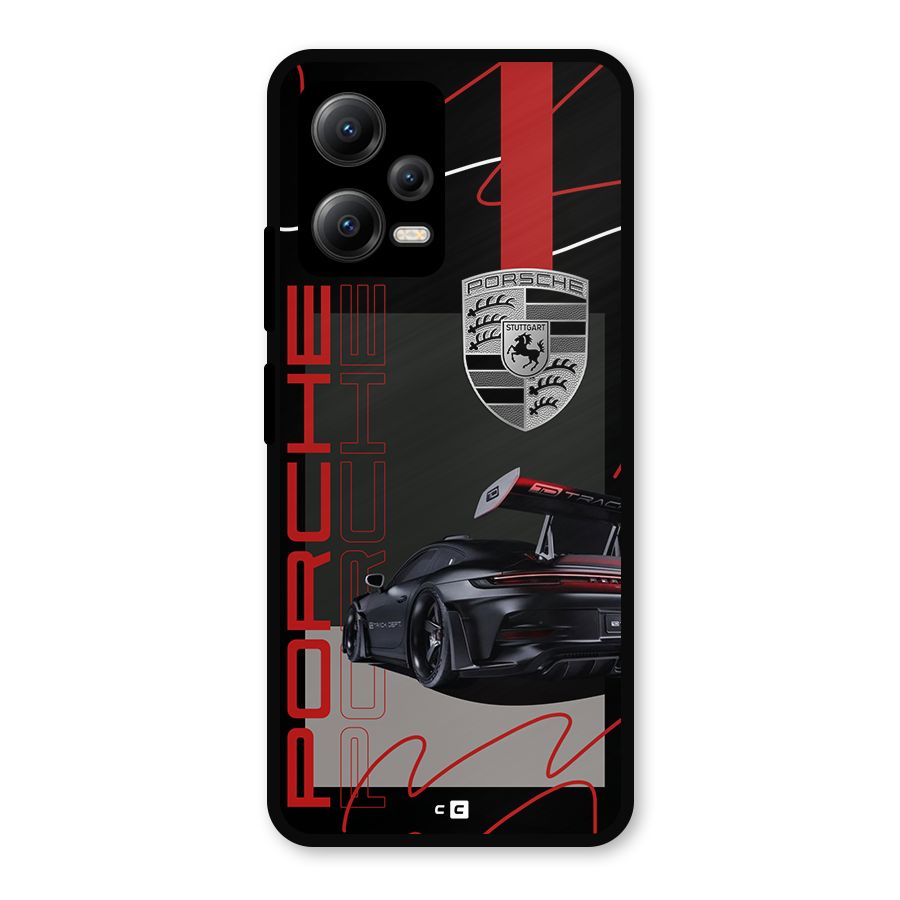 Classy Black Supercar Metal Back Case for Redmi Note 12 5G