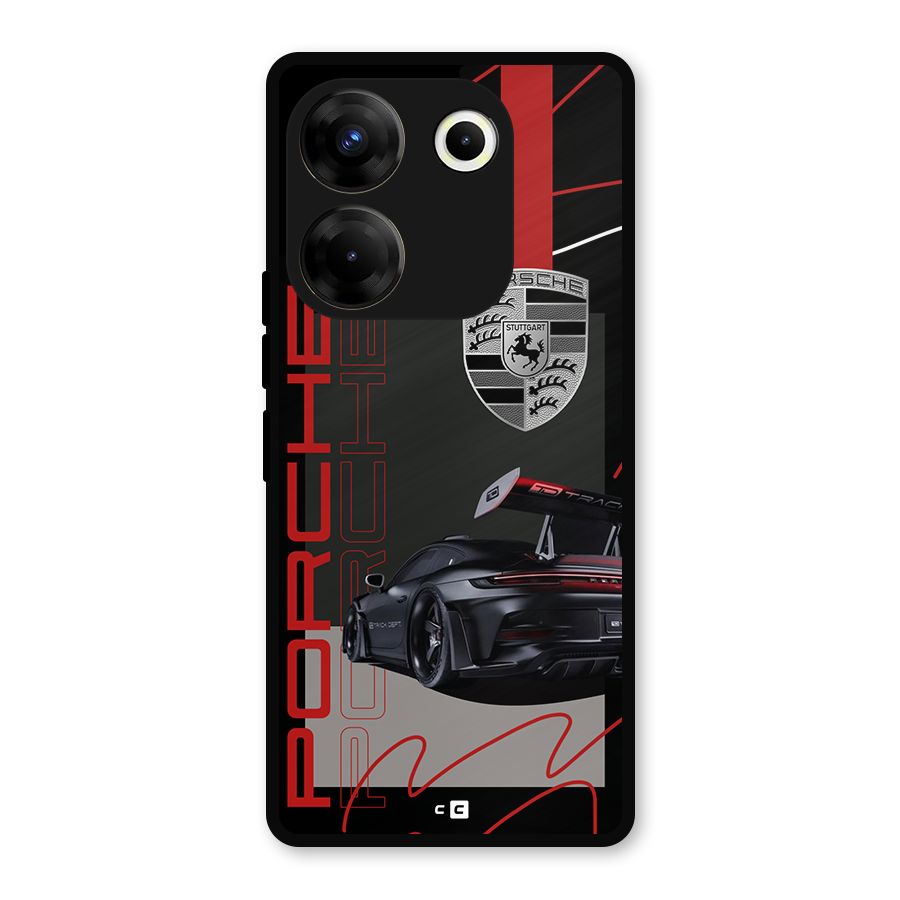 Classy Black Supercar Metal Back Case for Tecno Camon 20 Pro