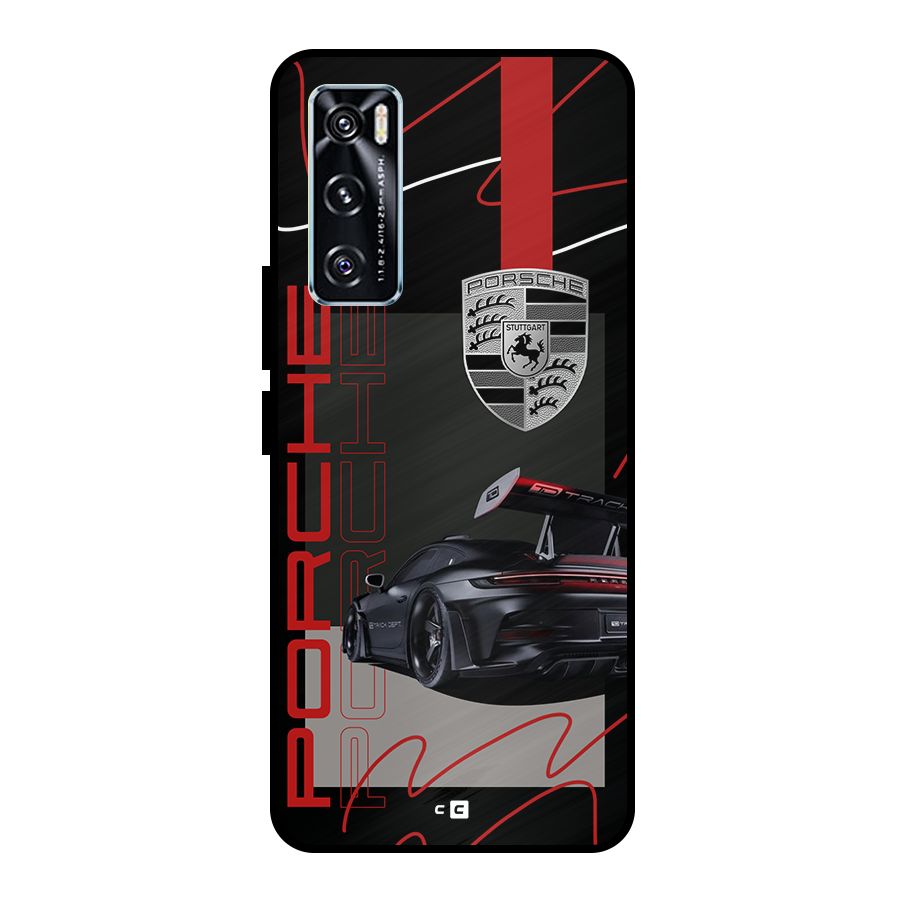 Classy Black Supercar Metal Back Case for Vivo V20 SE