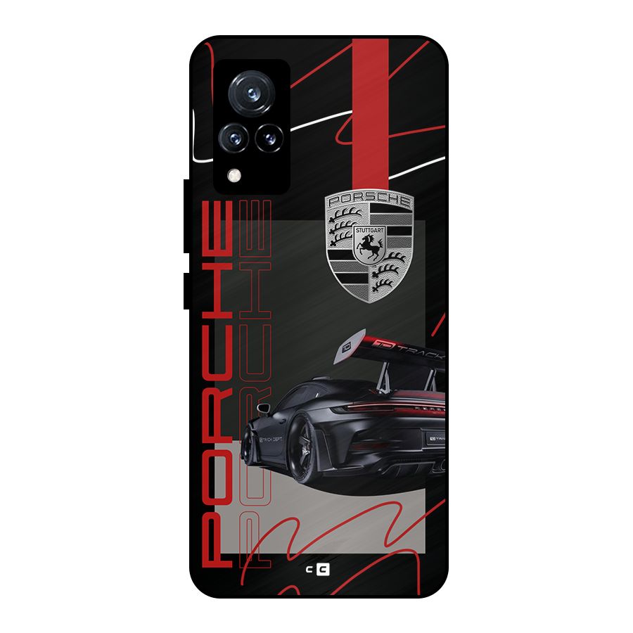 Classy Black Supercar Metal Back Case for Vivo V21 5G