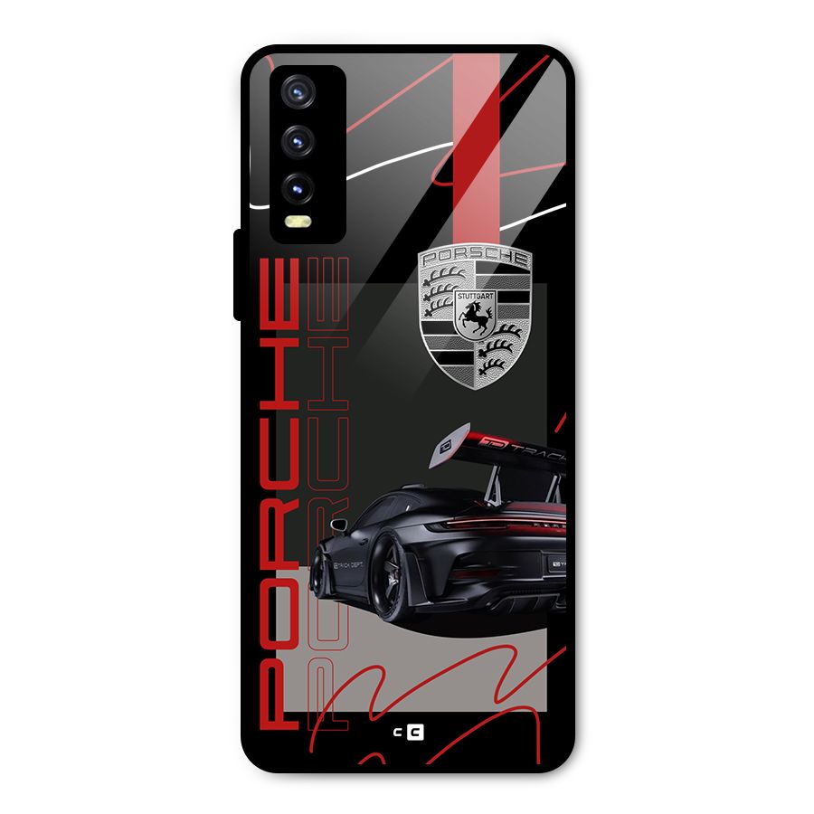 Classy Black Supercar Metal Back Case for Vivo Y20