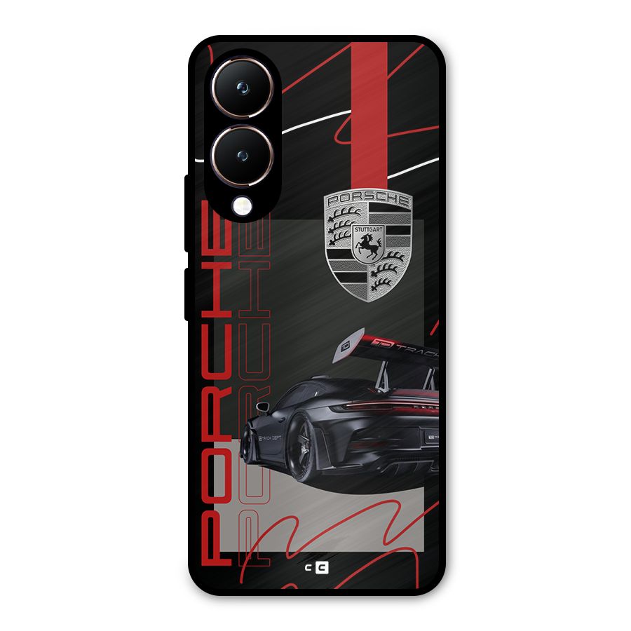 Classy Black Supercar Metal Back Case for Vivo Y28
