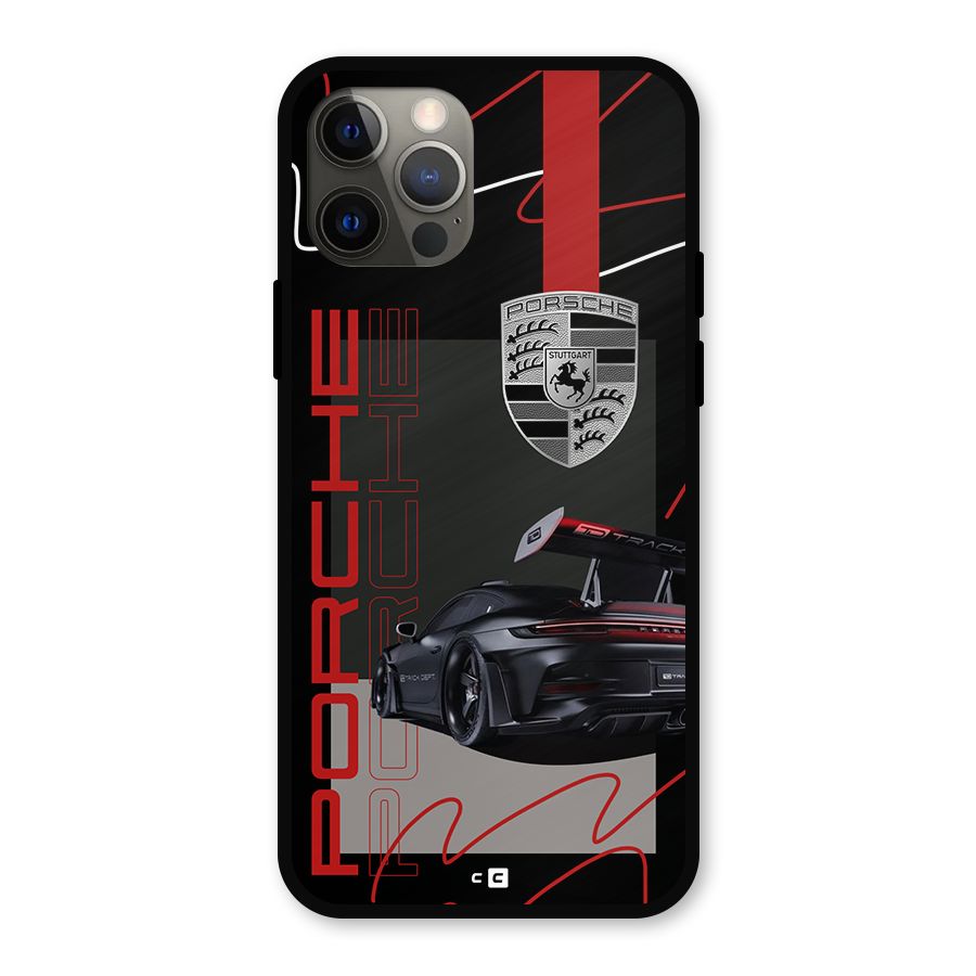 Classy Black Supercar Metal Back Case for iPhone 12 Pro