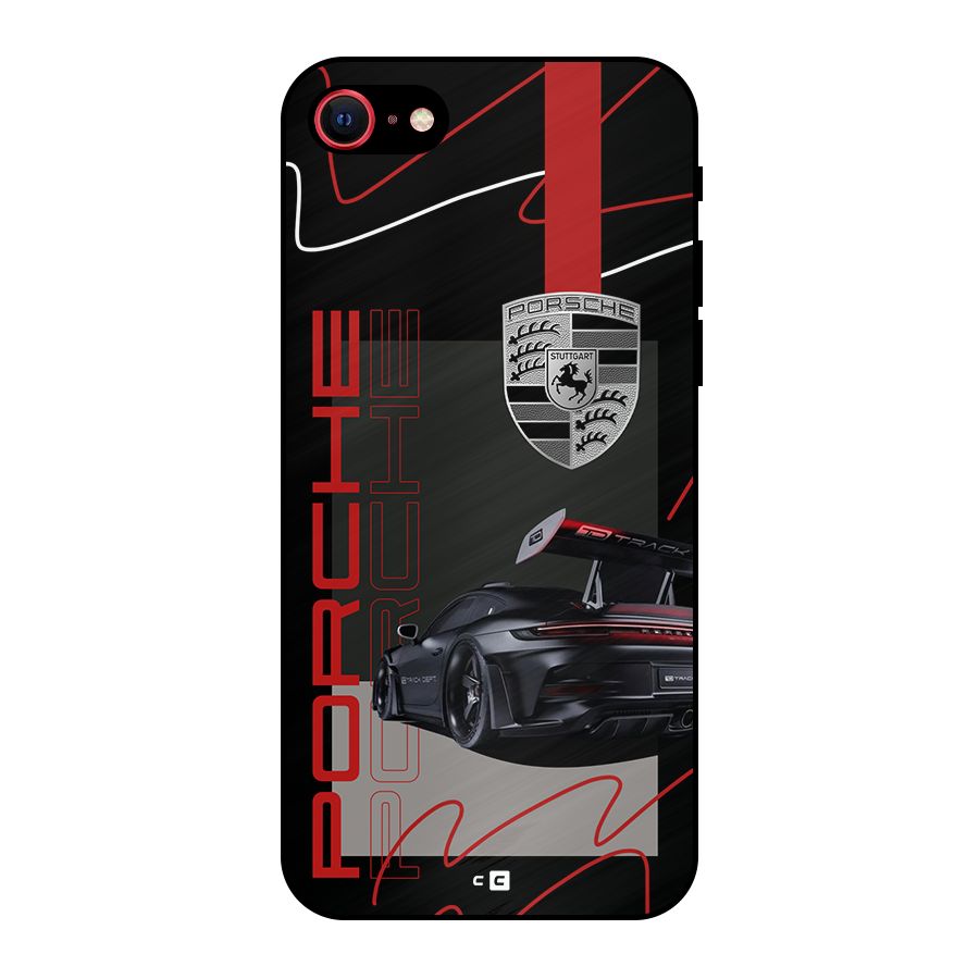 Classy Black Supercar Metal Back Case for iPhone SE 2022