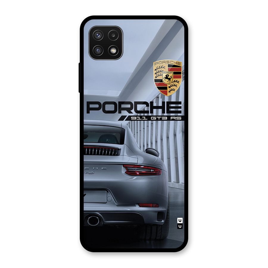 Classy Supercar Glass Back Case for Galaxy A22 5G