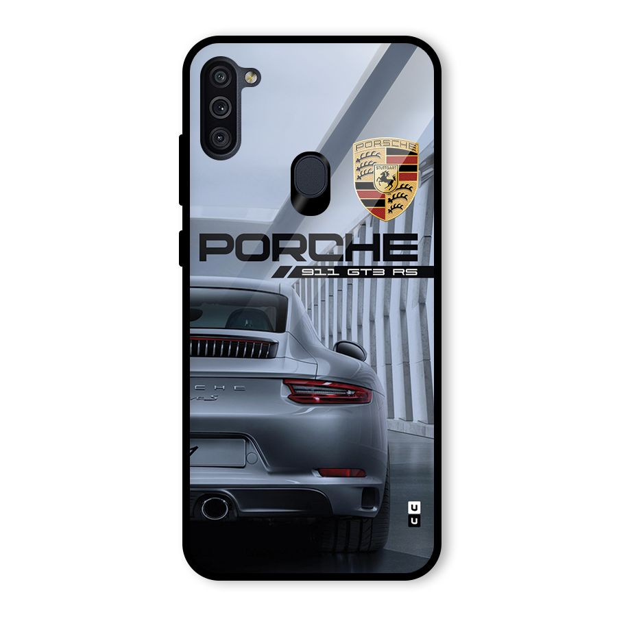 Classy Supercar Glass Back Case for Galaxy M11