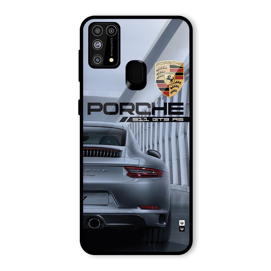 Classy Supercar Glass Back Case for Galaxy M31