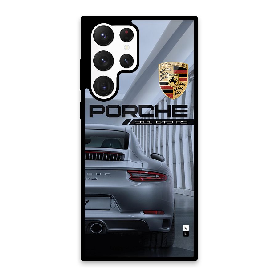 Classy Supercar Glass Back Case for Galaxy S22 Ultra 5G