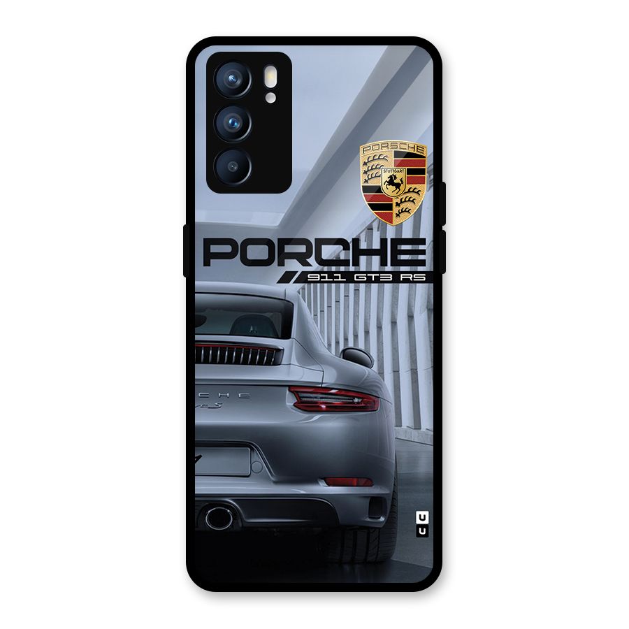 Classy Supercar Glass Back Case for Oppo Reno6 5G