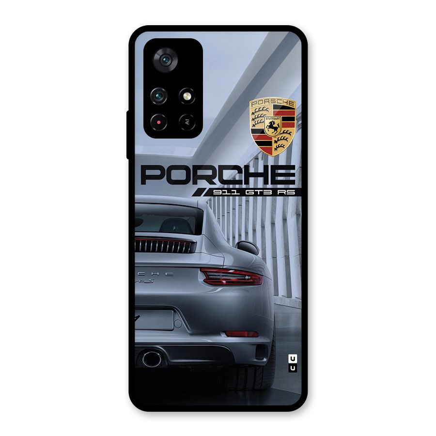 Classy Supercar Glass Back Case for Poco M4 Pro 5G