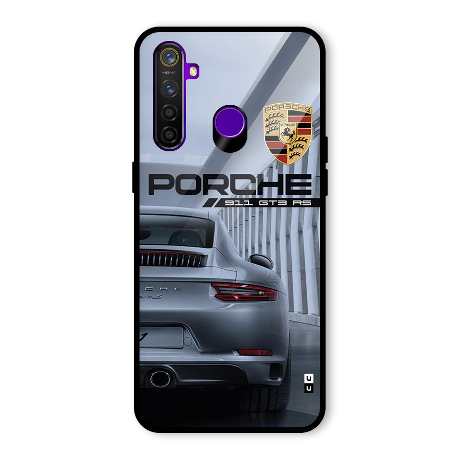 Classy Supercar Glass Back Case for Realme 5 Pro