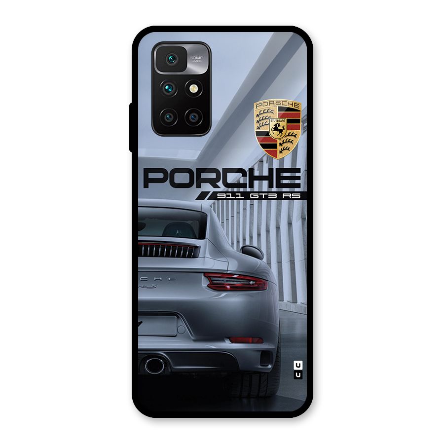 Classy Supercar Glass Back Case for Redmi 10 Prime