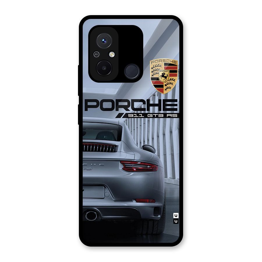 Classy Supercar Glass Back Case for Redmi 12C