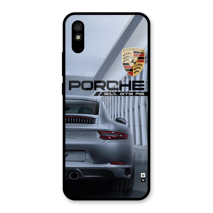 Classy Supercar Glass Back Case for Redmi 9A