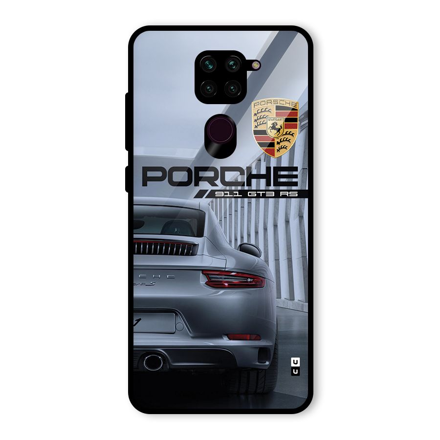 Classy Supercar Glass Back Case for Redmi Note 9